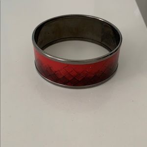 Bottega Veneta red copper bangle bracelet